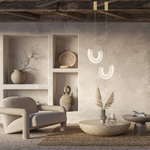 PENDANT LED LIGHT 11W 3000K ALUMINIUM-GLASS GOLD (23030 Zambelis) - Zambelis