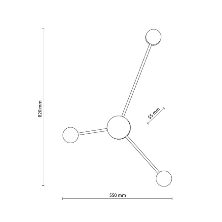 Kinkiet AVIA czarny 3 PŁ (6809) - TK Lighting