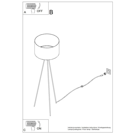 Lampa podłogowa na trójnogu NEVIA taupe (SL.1853) - Sollux Lighting