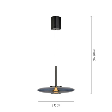Lampa nad stół z pilotem i z płynną regulacją wysokości PURE E-VITRUM SZARY (2084-15) - Paul Neuhaus