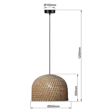 Ratanowa lampa wisząca Kanso 50 cm jasne drewno 1xE27 (LP-2025/1P 50 cm) - Light Prestige