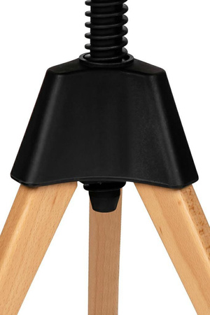 Stołek JERRY czarny - polipropylen, drewno (PW-017.CZARNY) - King Home