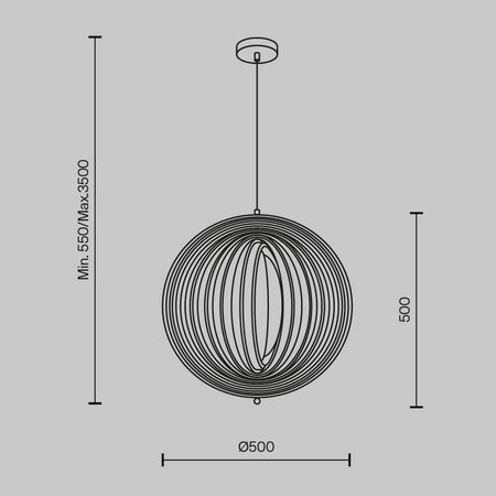Lampa wisząca Roots Ø 50 cm (MOD197PL-01W1) - Maytoni