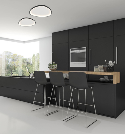 CEILING LED LIGHT 39W 3000K METAL-ACRYLIC BLACK (23090 Zambelis) - Zambelis