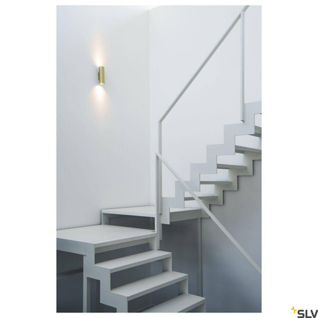 ENOLA_B, lampa ścienna, QPAR51, okrągła, up/down, mosiądz, maks. 50 W, z mosiężnym pierścieniem dekoracyjnym (151803) - SLV