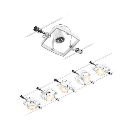 System linkowy zestaw MacII max5x10W GU5,3 Biały mat/Chrom 12V DC 60VA twszt/metal (PL94432) - Paulmann
