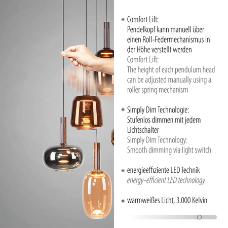 IRIDES LAMPA WISZĄCA MULTIKOLOR (2682-70) - Paul Neuhaus