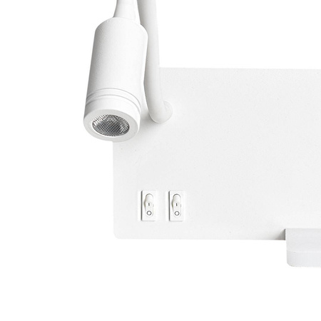 Lampa nocna z półką SHELF WHITE LED 4W+5W+2W (ML6343) - Milagro