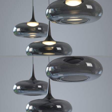 Ściemnialna lampa wisząca z płynną regulacją wysokości POSH SZARA (15693-15) - Paul Neuhaus