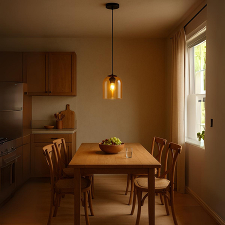 Lampa wisząca Elaris bursztynowa 1xE27 (LP-8103/1P AM) - Light Prestige