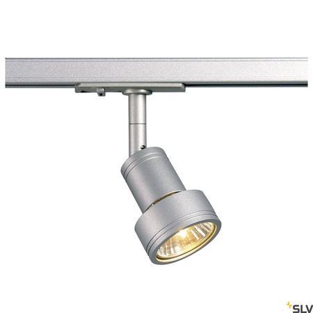 PURI, spot do szyny wysokonapięciowej 1-fazowej, QPAR51, kolor srebrnoszary, maks. 50W, z adapterem 1-fazowym (143392) - SLV