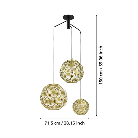 Lampa wisząca SKOURA czarna (39758) - EGLO