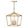 Duża lampa wisząca/ Półplafon Stinson - 4 źródła światła - Przecierany mosiądz (QN-STINSON-4P-L-DBR) - Quintiesse