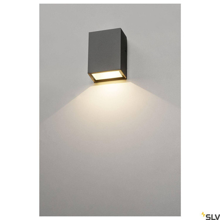 QUAD 1, lampa ścienna, LED, 3000K, IP44, kwadratowa, antracytowa, 4,6W (232465) - SLV