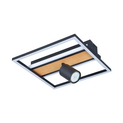 C230857703 KORDA LAMPA SUFITOWA CZARNA+DREWNO/BLACK+WOOD - Zuma Line