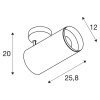 NUMINOS® SPOT XL PHASE, oprawa sufitowa natynkowa biała/czarna 36 W 2700 K 24°  (1006086) - SLV