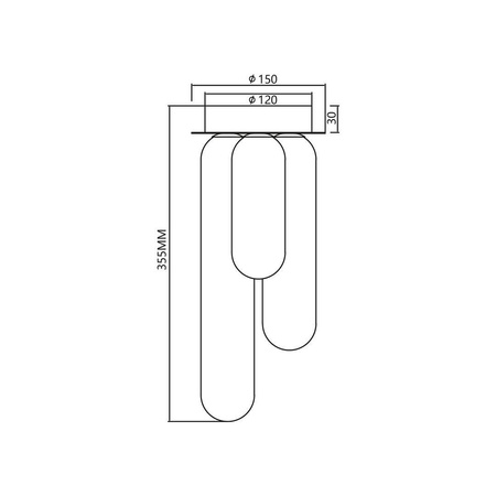 Lampa sufitowa PAX GOLD 3 (ML0340) - Milagro