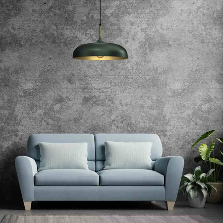 Lampa wisząca LINCOLN GREEN/GOLD 1xE27 45cm (MLP7900) - Milagro