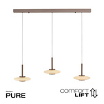 Ściemnialna lampa nad stół z płynną regulacją wysokości PURE VITRUM CIEMNOMETALOWO-BRĄZOWY (2083-34) - Paul Neuhaus