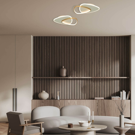 CEILING LED LIGHT 36W 3000K METAL-ACRYLIC GOLD MATT (23093 Zambelis) - Zambelis