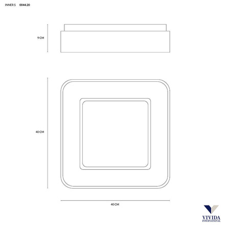 Plafon lub kinkiet INNER S 40 cm Kol. Biały (0044.20.BI) - Vivida