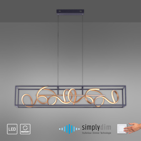 SELINA LAMPA WISZĄCA CZARNY/ZŁOTY (2416-18) - Paul Neuhaus