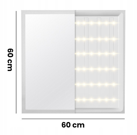 Panel LED natynkowy 60x60 40W biały PL-C05 130lmW 4000K barwa neutralna - Syntron