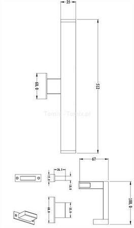 Kinkiet LED MIRROR LINE II kol. srebrny (D687063)