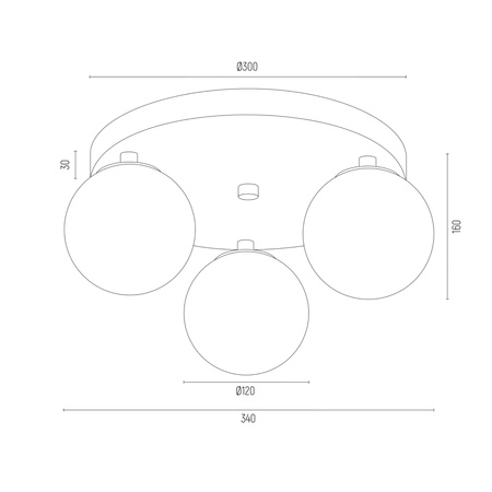Plafon 3 pł. (koło) FABIO (6291) - Argon