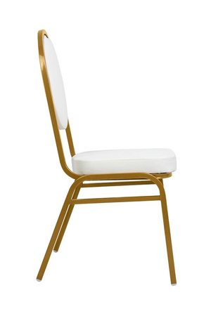Krzesło bankietowe / konferencyjne        HESTIA białe / złote (KH1501100311) - King Home