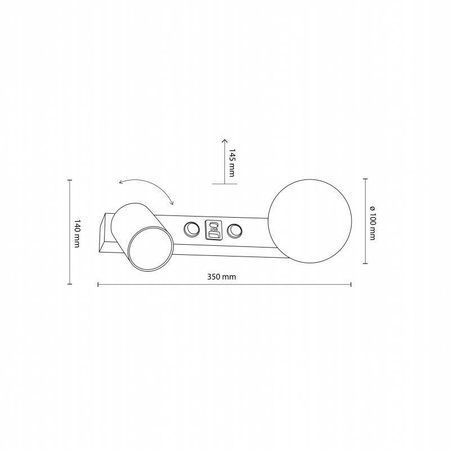 Kinkiet VOX 2 + ŁADOWARKA USB (10152) - TK Lighting