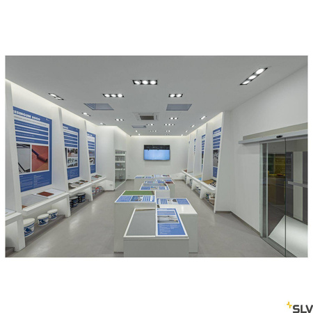 KADUX 2, lampa wpuszczana, dwupunktowa, QPAR111, prostokątna, biała matowa, maks. 150W (115551) - SLV