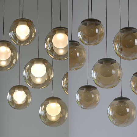 Kaskadowa lampa na pilota, z regulacją światła i wysokości BRĄZOWA (2587-97) - Paul Neuhaus