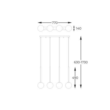 Lampa wisząca ARCTURUS czarno-złota (P0574-04D-SDFZ) - Zuma Line