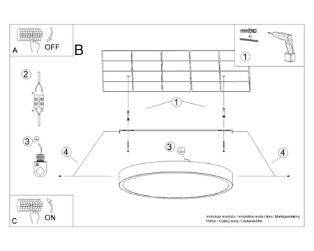 Plafon ONYX 30 czarny LED 3000K (SL.1242) - Sollux Lighting