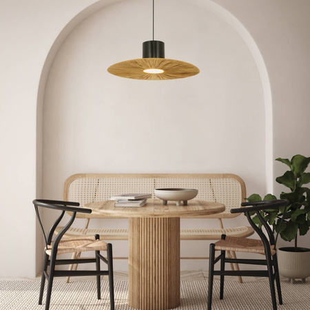 PENDANT LIGHT E27 MAX 11W METAL-PAPER,BLACK-NATURAL (23070 Zambelis) - Zambelis