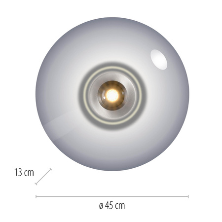 Ściemnialna lampa na sufit PURE VITRUM SZARY (6083-15) - Paul Neuhaus