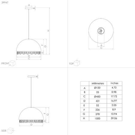 Lampa wisząca GAETANO 2 czarna (39949) - EGLO