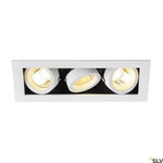 KADUX 3, lampa wpuszczana, trzypunktowa, QPAR51, prostokątna, biała matowa, maks. 150W, ze sprężynami zaciskowymi (115531) - SLV