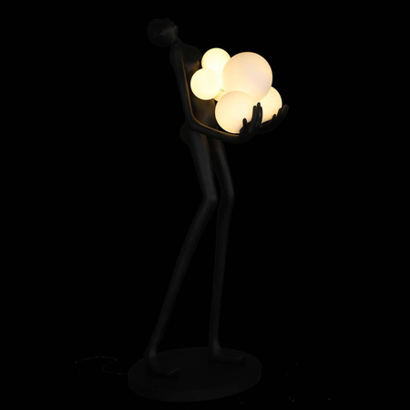 Designerska czarna lampa podłogowa WOMAN 180 cm (F9312) - Step into Design