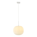 GLASS PENDANT LAMP 1XE27 MAX 40W FROST WHITE GLASS & MATT WHITE METAL (20125 Zambelis) - Zambelis