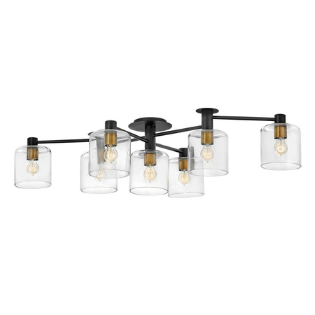 Lampa sufitowa Axel - Czarny/ Stary mosiądz (QN-AXEL7-BK) - Quintiesse