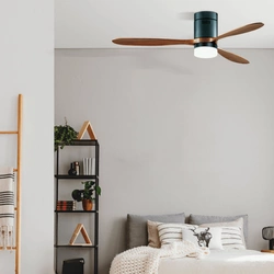 Wentylator sufitowy czarny z wiatrakami wiśniowymi LED 15W (19144 Zambelis) - Zambelis