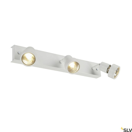 PURI 3, lampa ścienna i sufitowa, trzypunktowa, QPAR51, kolor biały matowy, maks. 150 W, z pierścieniem dekoracyjnym (147381) - SLV