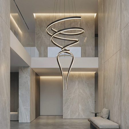 Ozdobna długa lampa wisząca RIBANA 3-STEP DIMM BK (AZ6780) Azzardo