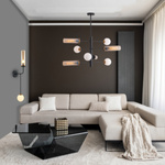 PENDANT LIGHT 4XG9& 4XE27 OPAL GLASS BLACK - ANTIQUE BRASS (22055 Zambelis) - Zambelis