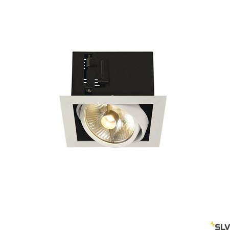 KADUX 1, lampa wpuszczana, jednopunktowa, QPAR111, kwadratowa, biała matowa, maks. 75W (115541) - SLV