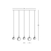 LINE LIGHT 5ΧG9 MAX 5W METAL-GLASS, CLEAR-FROST WHITE-SMOKED (23056 Zambelis) - Zambelis