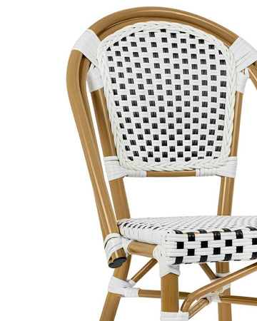 Krzesło ogrodowe CAFE PARIS białe rattan (KH1501100288) - King Home