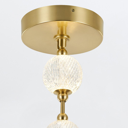 Efektowna lampa wisząca LED Marni - Naturalny mosiądz (QN-MARNI-8P-148-NBR) - Quintiesse